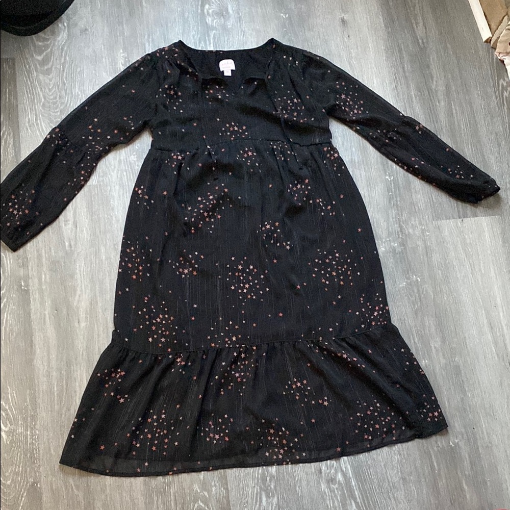 Ingrid & Isabel Maternity Black Dress with Star Accents, Size XS